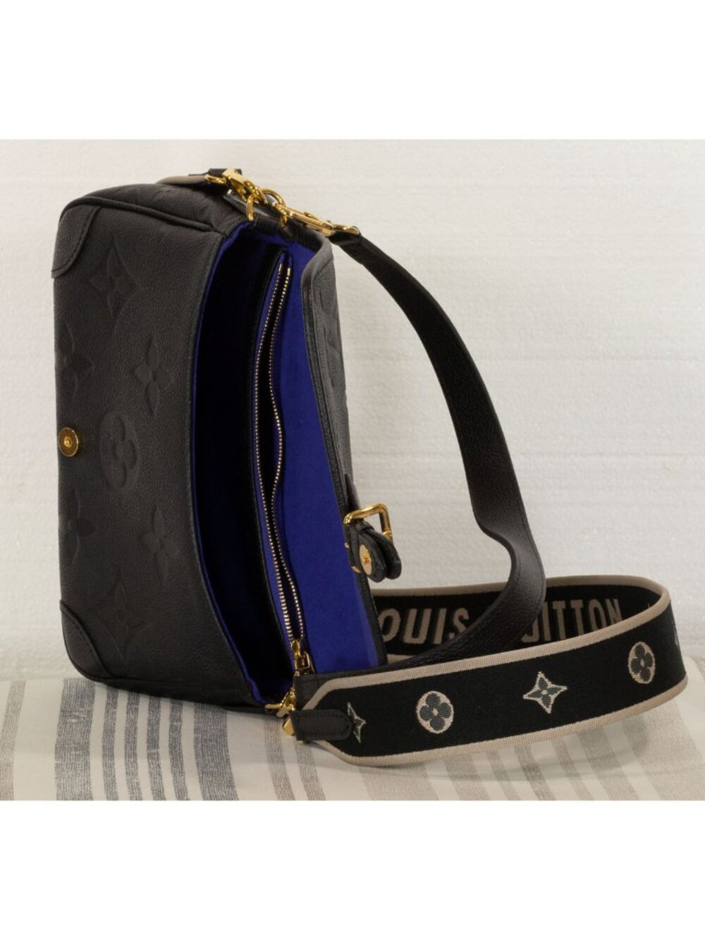 $2950 Louis Vuitton “Diane” Black Embossed Monogram Shoulder Bag w/Gold Hardware - Picture 11 of 11